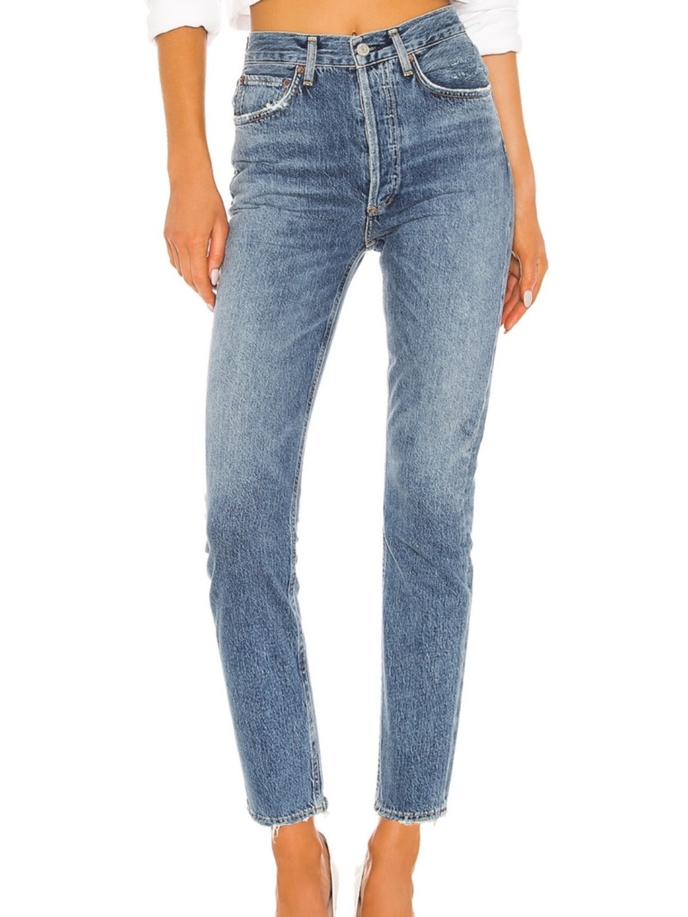 Agolde Riley High Rise Straight Crop Jeans